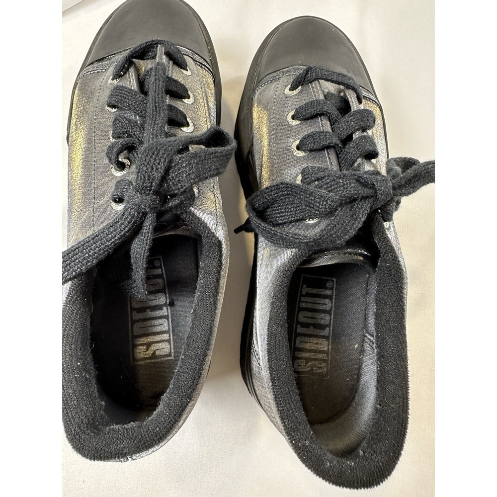 Sideout Sister Company Volatile Vtg Platform Lizzie Silver Black Shoes Women Sz8 - Picture 9 of 10